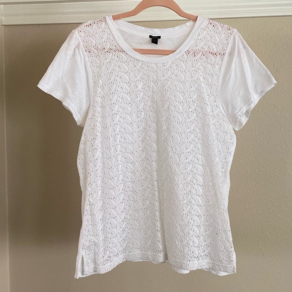 Women’s J. Crew Lace Front Tee - Picture 4 of 7